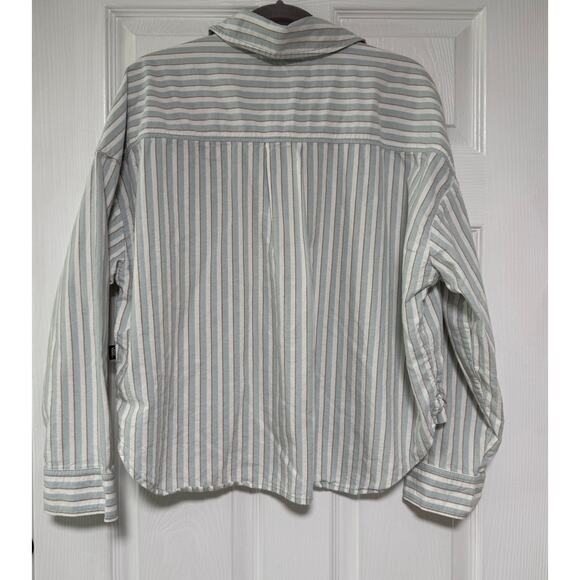 Vans Women's Cotton Striped Button Down Long Sleeve Shirt Size Medium - Picture 11 of 13